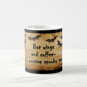 Tasses Halloween ailes de chauve-souris et café