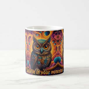 Tasses inspirantes de la Chouette Cosmique de la S