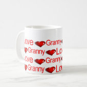 Tasses Joyeuse Saint-Valentin Amour Mamie Cœurs (Devant gauche)