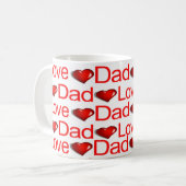 Tasses Joyeuse Saint-Valentin Amour Papa Cœurs Rou (Devant gauche)