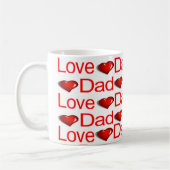 Tasses Joyeuse Saint-Valentin Amour Papa Cœurs Rou (Gauche)