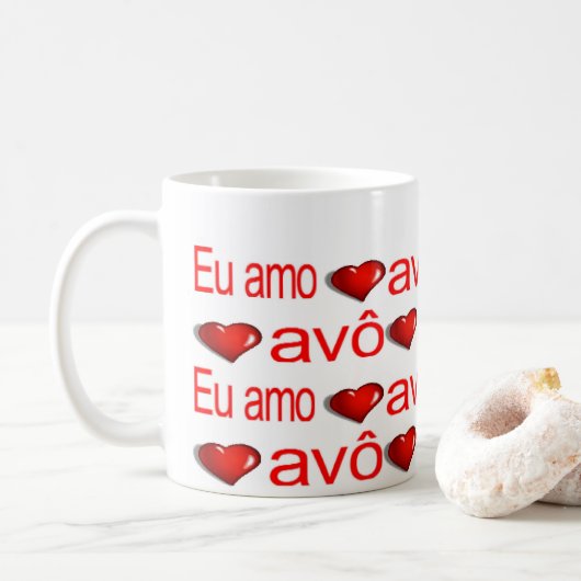 Tasses Joyeuse Saint-Valentin Eu Amo Meu Avo (Avec donut)