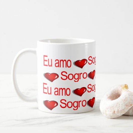 Tasses Joyeuse Saint-Valentin Eu Amo Mi Sogro (Avec donut)