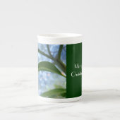 Tasses Joyeux Noël Fleurs d'Hydrangea Bleu (Devant)