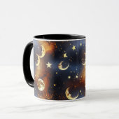 Tasses – Lune de Phase Céleste Orange Foncé Luxe (Devant gauche)