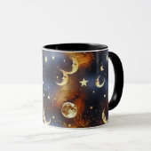 Tasses – Lune de Phase Céleste Orange Foncé Luxe (Devant droit)