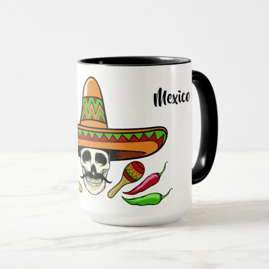 Tasses mexicaines faites sur commande de crâne de (Devant droit)