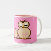 Tasses mignonnes de hibou de maman et de bébé (Devant droit)