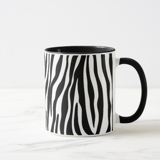 Tasses noires et blanches de rayure de zèbre (Droite)