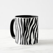 Tasses noires et blanches de rayure de zèbre (Devant gauche)