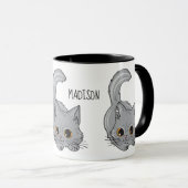 Tasses nommées faites sur commande de chaton (Devant droit)