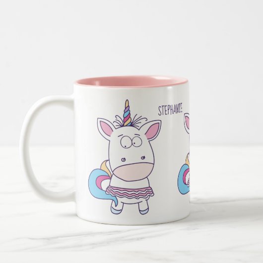 Tasses nommées faites sur commande de licorne (Gauche)