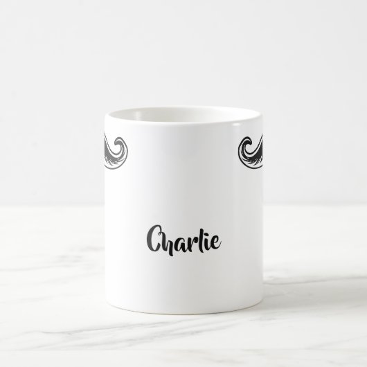 Tasses nommées faites sur commande de moustache (Centre)
