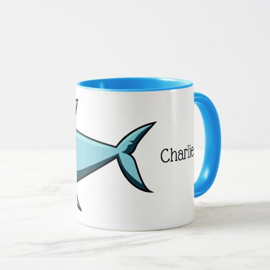 Tasses nommées faites sur commande de requin frais (Devant droit)