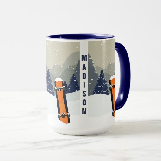 Tasses nommées faites sur commande de surf des (Devant droit)