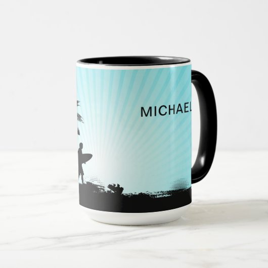 Tasses nommées faites sur commande de surfer de (Devant droit)