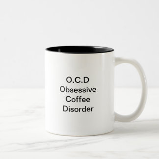 Tasses obsédantes de désordre de café d'O.C.D