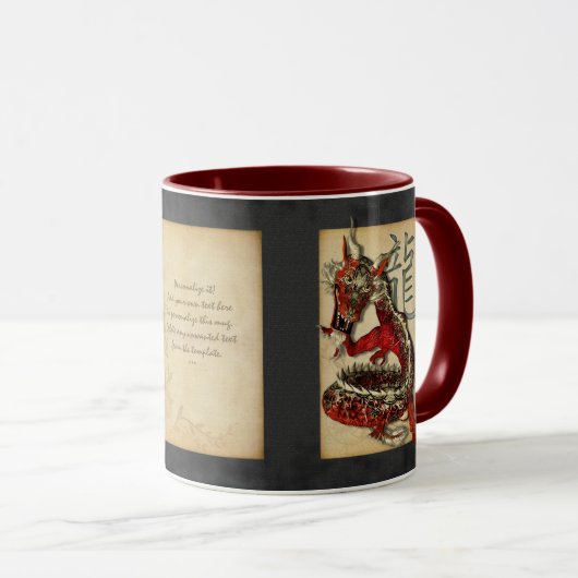 Tasses personnalisées par dragon rouge chinois (Devant droit)