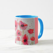 Tasses pour dames à l'aquarelle Coquelicots rouges (Devant droit)