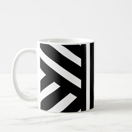 Tasses rayées noir et blanc/Classique Abstrait (Gauche)