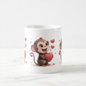 Tasses rouges coeurs de singe de la Saint-Valentin (Centre)