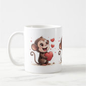 Tasses rouges coeurs de singe de la Saint-Valentin (Gauche)