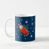 Tasses rouges mignonnes de Rocket et d'étoiles (Gauche)
