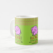 Tasses vert éléphant rose de la Saint-Valentin (Devant gauche)