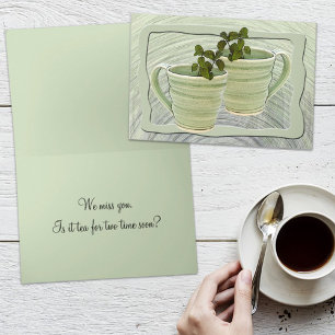Tasses vertes à la menthe "Thinking of You" modèle