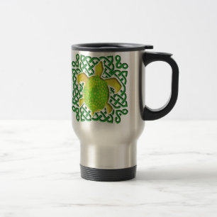 Tasses (vertes) celtiques de voyage de tortue de