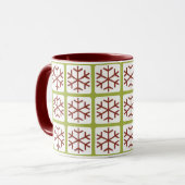 Tasses vertes rouges de vacances de motif de (Devant gauche)