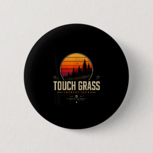 Tast gras therapie club retro natuur streetwear ronde button 5,7 cm