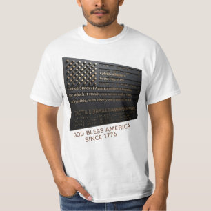 Tastbare Amerikaanse vlag met belofte van trouw T-shirt
