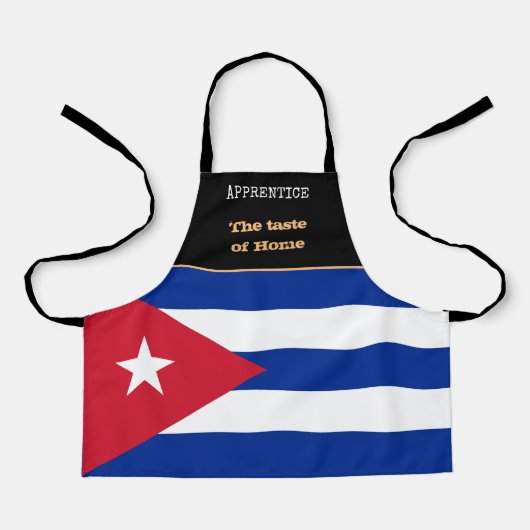 Taste of Home & Cuban Flag, Cuba /Cooking Schort (Voorkant)
