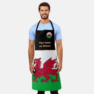 Taste of Home & Welsh Flag, Wales /Cymru Cooking Schort