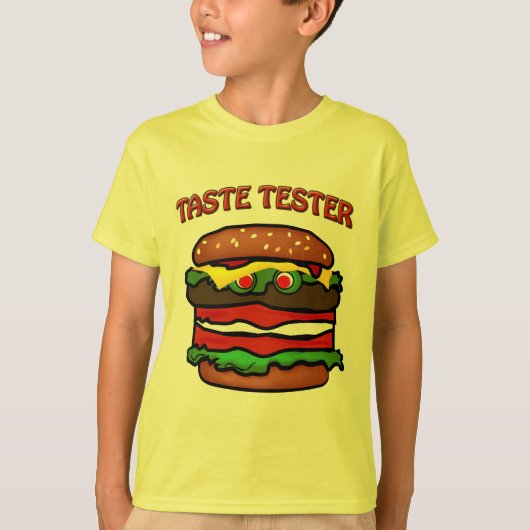 Taste Tester Hamburger Enfants T-shirt Jaune (Devant)