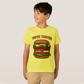Taste Tester Hamburger Kinder Geel T-shirt (Voorkant volledig)
