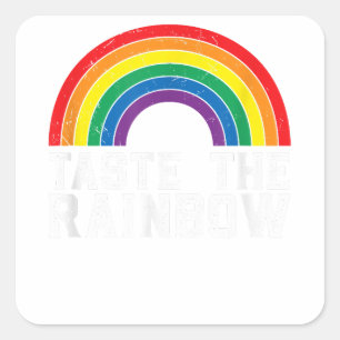 Taste the rainbow LGBT gay pride LGBTQ Gay Lesb Vierkante Sticker