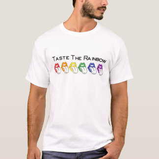 Taste the Rainbow Mouths White Shirt Mannen