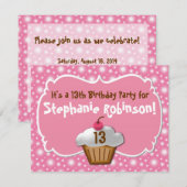Tastey Frosted Cupcake 13th Birthday Kaart (Voorkant / Achterkant)