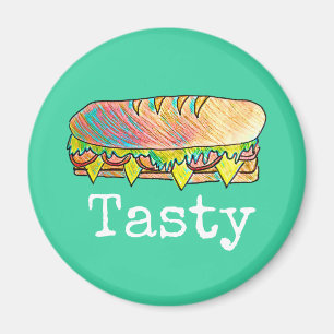 Tastte onderbroodje schattig eten magneet