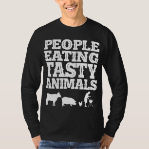 Tasty BBQ, mensen die asty dieren eten T-shirt