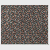 Tasty Bread Toast Pattern in Black Background Cadeaupapier (Vlak)