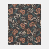 Tasty Bread Toast Pattern in Black Background Fleece Deken (Voorkant)