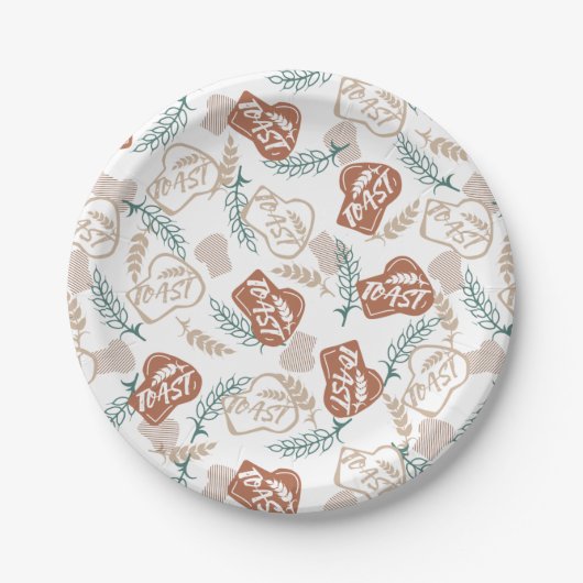 Tasty Bread Toast Pattern Papieren Bordje (Voorkant)