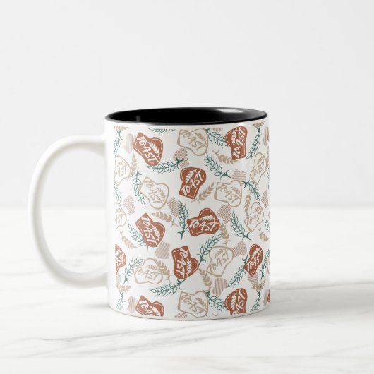 Tasty Bread Toast Pattern Tweekleurige Koffiemok (Links)