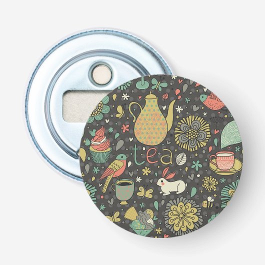 Tasty bright Tea Card Button Flesopener (Voorkant)