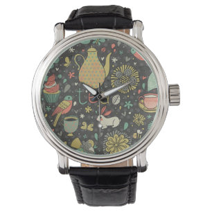 Tasty bright Tea Card Horloge