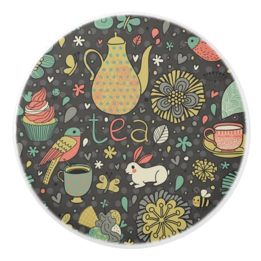 Tasty bright Tea Card Keramische Knop (Voorkant)