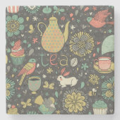 Tasty bright Tea Card Stenen Onderzetter (Voorkant)